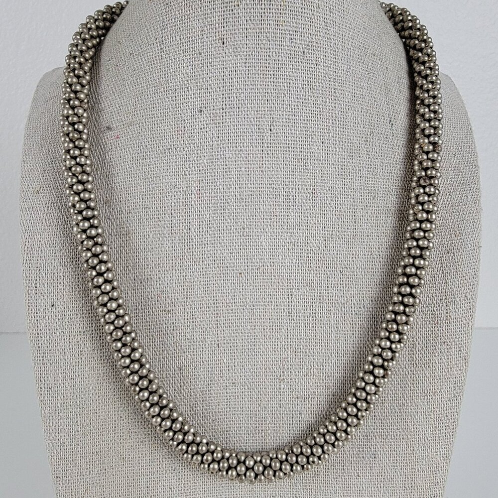 Child Of The Wild Yara Silver Necklace Mesh Chain Turkey Coin Pendant Hook Clasp